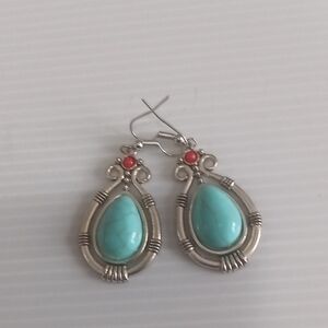 Elegant Silver and Turquoise Earrings
